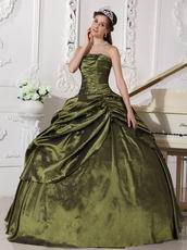 Strapless Olive Green Quinceanera Dress For Sweet 16 Party