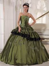 Sweetheart Olive Green Quinceanera Dress Made By Taffeta