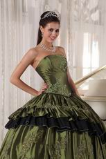 Sweetheart Olive Green Quinceanera Dress Made By Taffeta