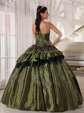 Sweetheart Olive Green Quinceanera Dress Made By Taffeta