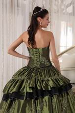 Sweetheart Olive Green Quinceanera Dress Made By Taffeta