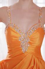 Cheap Spaghetti Straps Golden Femal Prom Dress Buy