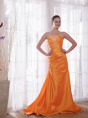 Sun Orange Column Cheap Prom Dress Internet Online Sale