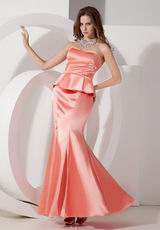 Watermelon Mermaid Sweetheart Ankle-length Prom Dress Petite