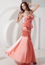 Watermelon Mermaid Sweetheart Ankle-length Prom Dress Petite