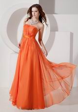 Sun Orange Chiffon Designer Bridesmaid Dresses 2014 Summer