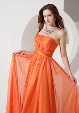 Sun Orange Chiffon Designer Bridesmaid Dresses 2014 Summer