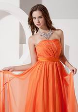 Sun Orange Chiffon Designer Bridesmaid Dresses 2014 Summer