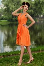 Outdoor Wedding Party Orange Bridesmaid Dress 2014