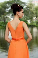 Outdoor Wedding Party Orange Bridesmaid Dress 2014