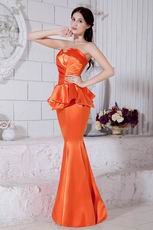 Petite Sweetheart Mermaid Skirt Orange Bridal Party Dress