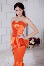 Petite Sweetheart Mermaid Skirt Orange Bridal Party Dress