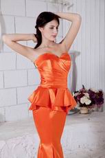 Petite Sweetheart Mermaid Skirt Orange Bridal Party Dress