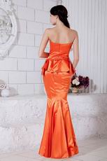 Petite Sweetheart Mermaid Skirt Orange Bridal Party Dress