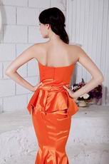 Petite Sweetheart Mermaid Skirt Orange Bridal Party Dress