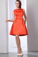 Scoop Neck Orange Red Homecoming Dress For Discount