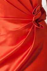 Cheap Mermaid Orange Red Prom Evening Dress Petite