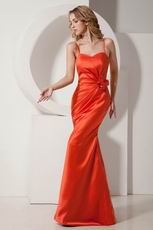 Cheap Mermaid Orange Red Prom Evening Dress Petite
