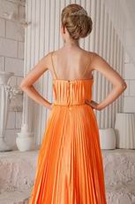 Empire Spaghetti Straps Bright Orange Cache Prom Dress