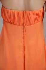 Orange Chiffon Long Prom Dress With Handcrafted Flowers Decorate