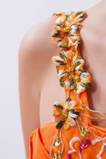 Fashionable Front Split Skirt Sun Orange 2014 Prom Party Dress