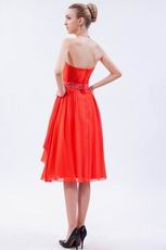 Wholesale Orange Red Bridesmaid Dress With Sash