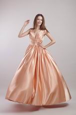 V-neck Cheap Golden Dresses Ready To 2014 Prom Wear