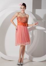 Orange Sweetheart Short Sweet Sixteen Dress Gown