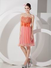 Orange Sweetheart Short Sweet Sixteen Dress Gown