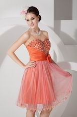 Orange Sweetheart Short Sweet Sixteen Dress Gown