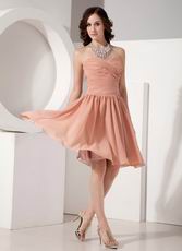 Amazon Hot sell Simple Top Designer Bridal Bridesmaid Dress In Light Orange