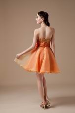 Orange Skirt Cheap Sweet 16 Dresses With Beading Decorate