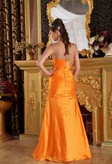 Pretty Sheath Orange Taffeta 2014 Prom Party Dress