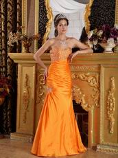 Pretty Sheath Orange Taffeta 2014 Prom Party Dress