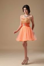 Sweetheart Orange Dresses For Sweet 16 Party Wear