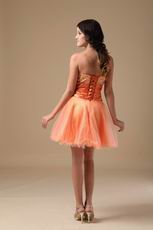 Sweetheart Orange Dresses For Sweet 16 Party Wear