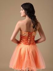 Sweetheart Orange Dresses For Sweet 16 Party Wear