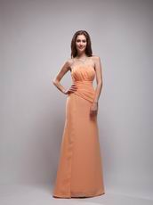 Mature Strapless Tropical Orange Chiffon Simple Ebay Prom Dress