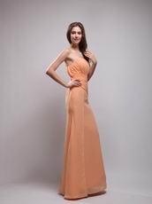 Mature Strapless Tropical Orange Chiffon Simple Ebay Prom Dress