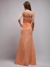 Mature Strapless Tropical Orange Chiffon Simple Ebay Prom Dress