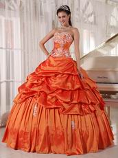 Inexpensive Floor Length Orange Bat Bitzvah Ball Gown