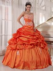 Inexpensive Floor Length Orange Bat Bitzvah Ball Gown