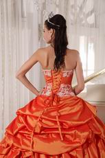 Inexpensive Floor Length Orange Bat Bitzvah Ball Gown