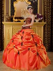 Orange Top 2014 Designer Quinceanera Dress With Embroidery