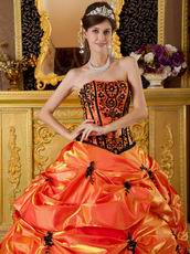 Orange Top 2014 Designer Quinceanera Dress With Embroidery