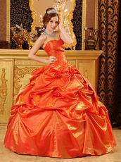 Elegant Picks-up Emberllishment Orange Red Quinceanera Dress