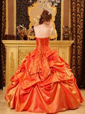 Elegant Picks-up Emberllishment Orange Red Quinceanera Dress