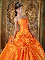 Inexpensive Orange Taffeta Military Ball Gown Corset Back