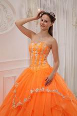 Sweetheart Orange Puffy Military Dress Quinceanera Party