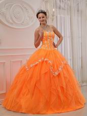 Sweetheart Orange Puffy Military Dress Quinceanera Party